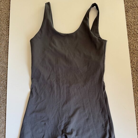 Girlfriend Collective Onesie Unisuit One-Piece Spandex Biker Size Large Gray - Picture 1 of 6